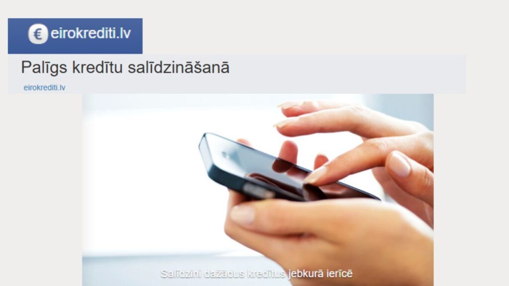kreditu salidzinasanas platforma